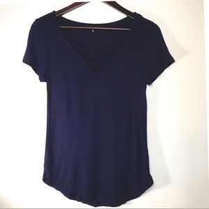 Blue Criss Cross Top